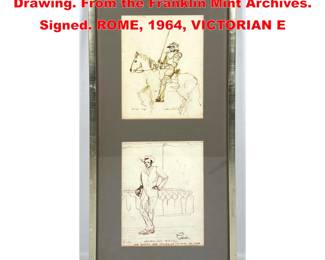 Lot 2161 3Pc Charlton Heston Sketch Drawing. From the Franklin Mint Archives. Signed. ROME, 1964, VICTORIAN E