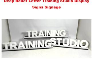 Lot 2038 Vintage White on Black Lexan Deep Relief Letter Training Studio Display Signs Signage