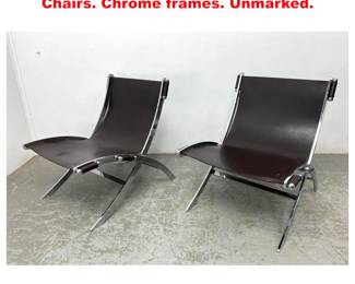 Lot 1801 Pair Antonio Citterio Scissor Chairs. Chrome frames. Unmarked.