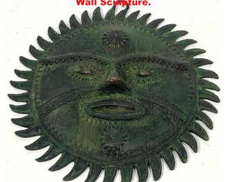 Lot 1635 Bronze Sun Disc Hanging Wall Sculpture.