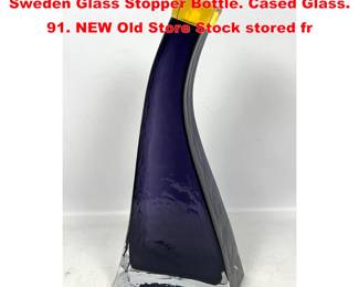 Lot 1620 M HENNIX for PUKESBERG, Sweden Glass Stopper Bottle. Cased Glass. 91. NEW Old Store Stock stored fr