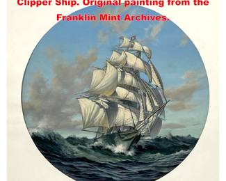 Lot 2177 Len J Pearce painting on art board. Clipper Ship. Original painting from the Franklin Mint Archives.