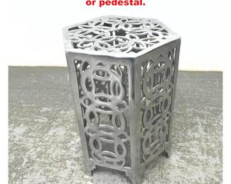 Lot 2086 Pierced Aluminum Plant table or pedestal.
