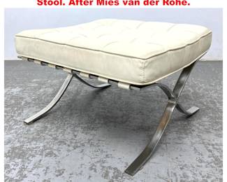 Lot 1882 Barcelona style Ottoman Foot Stool. After Mies van der Rohe.