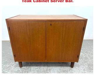 Lot 2112 Danish Modern Denmark Two Door Teak Cabinet Server Bar.
