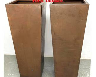 Lot 2054 Pr Tall Tapered Copper Planters. Patio. Outdoor.