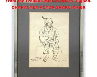 Lot 2165 Charlton Heston Sketch Drawing. From the Franklin Mint Archives. Signed. CHARACTER ACTOR SNAKE RIVER