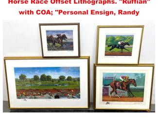 Lot 2089 4pc JENNESS CORTEZ Signed Horse Race Offset Lithographs. Ruffian with COA Personal Ensign, Randy
