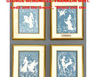 Lot 2169 Set 4 Parian Porcelain Tiles by GEORGE McMONIGLE. FRANKLIN MINT. Leda and the Swan, Diana and the
