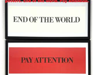 Lot 1929 BRUCE NAUMAN offset lithograph posters. End of the world. Pay Attention.