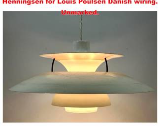 Lot 1737 Vintage PH 5 pendant by Pol Henningsen for Louis Poulsen Danish wiring. Unmarked.