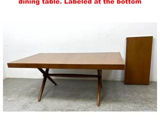 Lot 2012 Robsjohn Gibbings for Widdicomb dining table. Labeled at the bottom