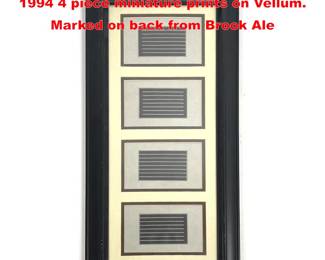 Lot 1925 Donald Judd The Last Editions 1994 4 piece miniature prints on Vellum. Marked on back from Brook Ale