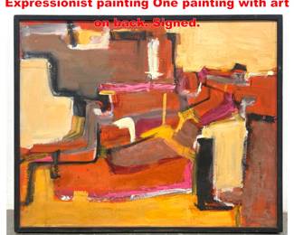 Lot 1890 Barengo acrylic Abstract Expressionist painting One painting with art on back. Signed.