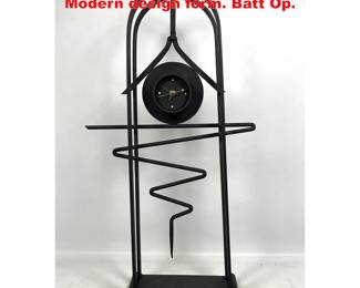 Lot 2000 Artisan Studio Black Metal Clock. Modern design form. Batt Op.