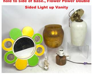 Lot 2128 4pcs. Loetz Attributed Glass Vase hole to side of base., Flower Power Double Sided Light up Vanity