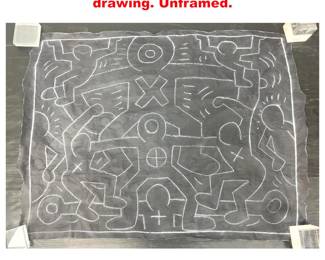 Lot 1749 KEITH HARING style chalk subway drawing. Unframed.
