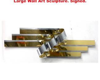 Lot 1941 Vintage C Jere 1989 Brass Ribbons Large Wall Art Sculpture. Signed.