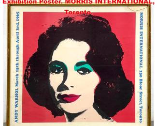 Lot 2080 ANDY WARHOL Liz Taylor Exhibition Poster. MORRIS INTERNATIONAL, Toronto.