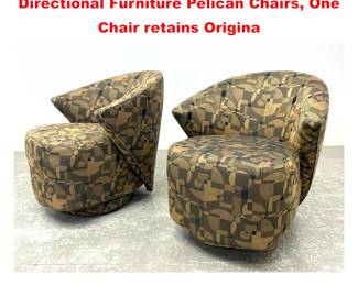 Lot 2006 Pair Vladimir Kagan Attributed for Directional Furniture Pelican Chairs, One Chair retains Origina