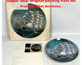 Lot 2170 Len J Pearce painting on art board. Clipper Ship. Original painting from the Franklin Mint Archives.