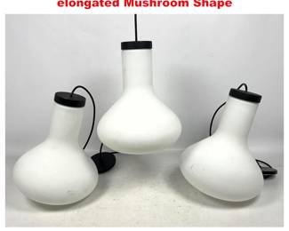 Lot 2011 3pcs White Glass Pendent Lights, elongated Mushroom Shape