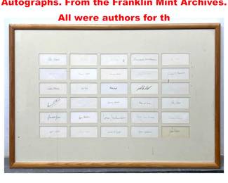 Lot 1912 Framed Collection of 30 Authors Autographs. From the Franklin Mint Archives. All were authors for th