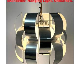 Lot 1955 Max Sauze style chrome chandelier. Hanging Light. Unmarked.