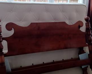 Queen Leonards of New England bed, complete with side rails, custom box springs and mattress.
