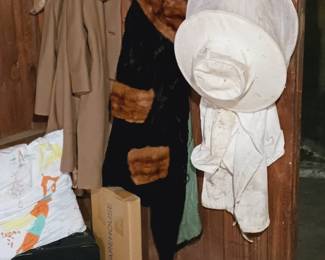 Fur coat, bee keeper gear