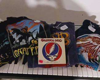Vintage band T- shirts. Grateful Dead, Eagles, Doobie Brothers and Beach Boys.