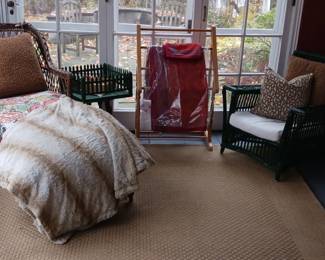 Wicker lounge and arm chair