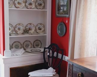 Ceramic bird plates and platter