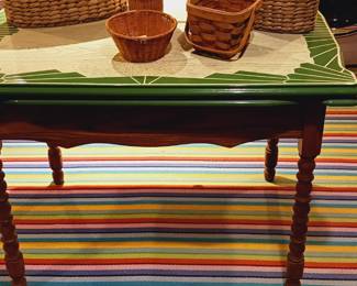 Vintage, clean and adorable green enamel top table