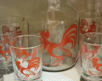 Vintage rooster juice set