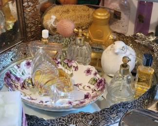 Vintage dresser mirrors and perfumes