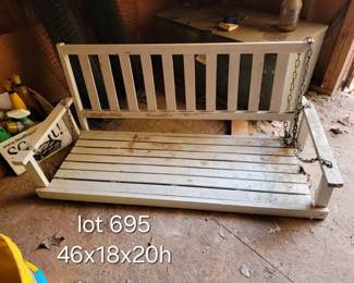 Vintage porch swing with chain