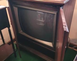 Vintage TV in cabinet