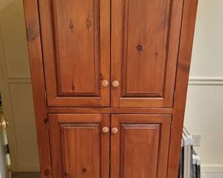 Pine cabinet with pull out shelves
