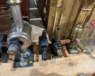 antique magic lantern collection, German magic lanterns, electric magic lanterns, different size magic lantern slides