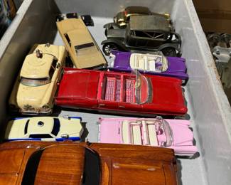 Vintage collectibles, Japanese friction cars, Minichamps 1:18 scale Cadillacs NIB, Structo, Buddy L, Matchbox, Lesney