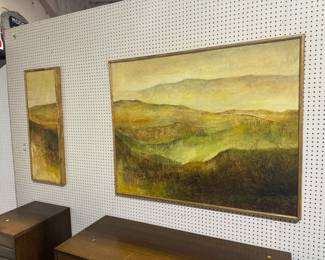 original oil and acrylic triptychs, Sligh 'Cross Country