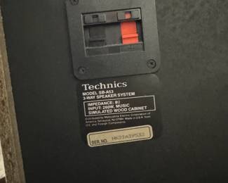 Sonics and Technics floor speakers, stereo system