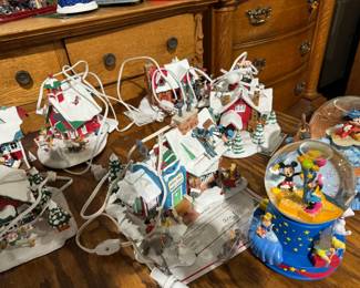 Walt Disney music boxes, Walt Disney Christmas villages, Christopher Radko ornaments, Disney ornaments
