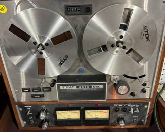 Teac reel to reel, cassette, component stereo, floor speakers, turntable