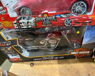 Vintage collectibles, Japanese friction cars, Minichamps 1:18 scale Cadillacs NIB, Structo, Buddy L, Matchbox, Lesney, RC Harley Davidson