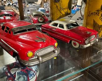 Vintage collectibles, Japanese friction cars, Minichamps 1:18 scale Cadillacs NIB, Structo, Buddy L, Matchbox, Lesney