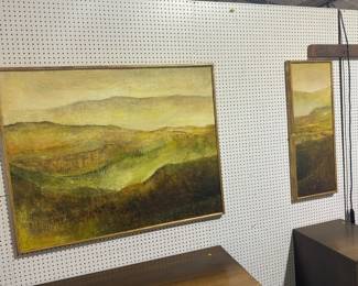original oil and acrylic triptychs, Sligh 'Cross Country