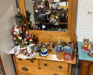 antique oak dresser, Disney, Christmas 
