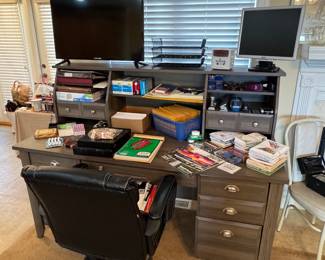 Grey farmhouse style desk 